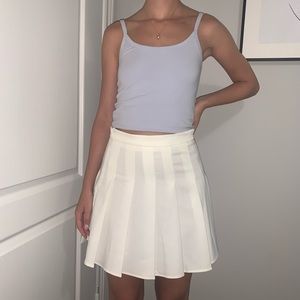 Pleated High-Rise Mini Skater Skirt